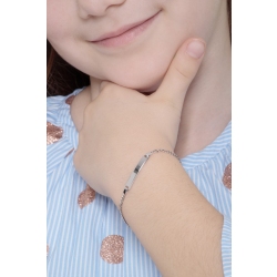 Pulsera con placa en oro blanco de 18 quilates, longitud de 16 cm 2