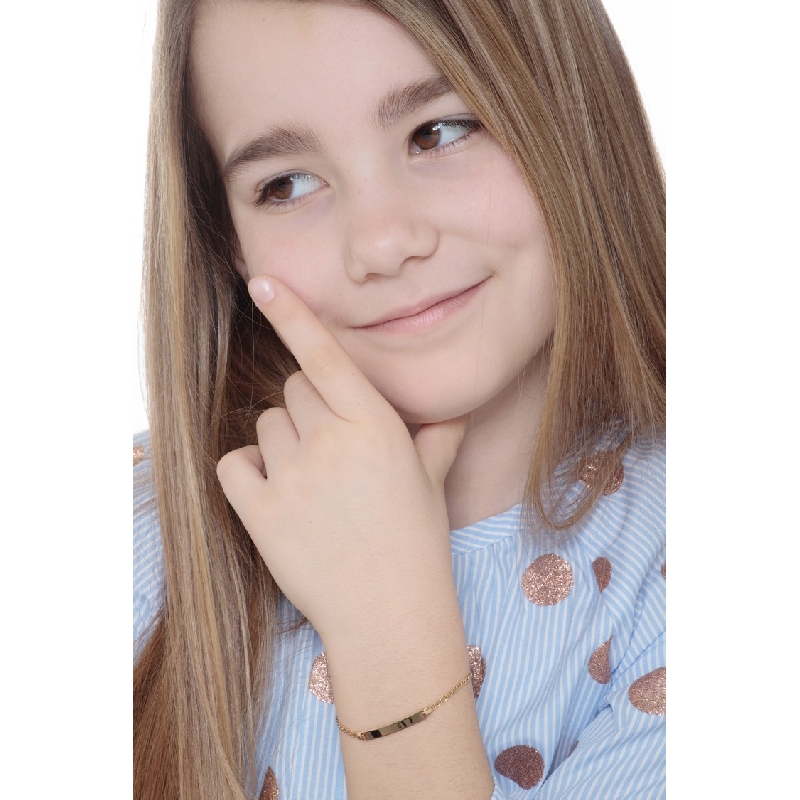 Pulsera con placa en oro amarillo 18 quilates