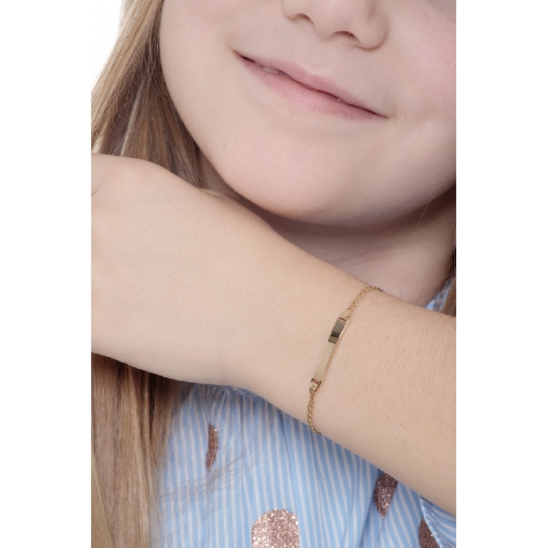 Pulsera con placa en oro amarillo 18 quilates