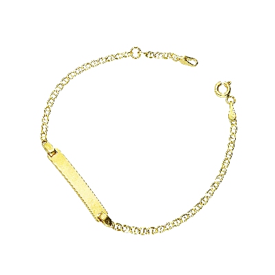Pulsera con placa en oro amarillo 18 quilates