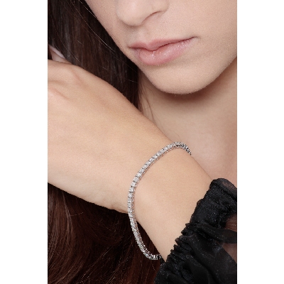 Pulsera riviere en oro blanco 18 kilates con brillantes 