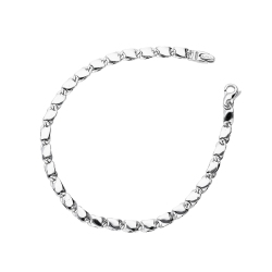 Brazalete segmentado en oro blanco de 18k