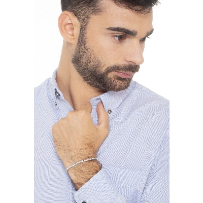 Pulsera riviere con diamantes en oro blanco 18 kilates 