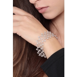 Pulsera en oro blanco 18k con engastes flexibles y diamantes 2