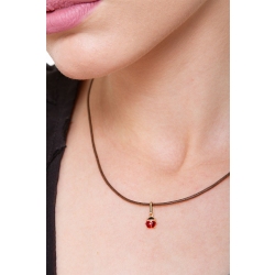 Colgante de mariquita en oro amarillo 18k esmaltado 2