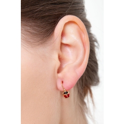 Pendientes mariquita en Oro Amarillo 18k esmaltado 2