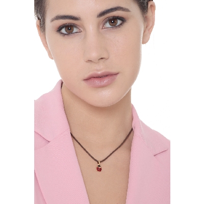 Colgante mariquita en oro amarillo de 18k , 1 cm