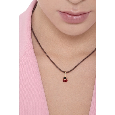 Colgante mariquita en oro amarillo de 18k , 1 cm