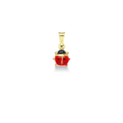 Colgante mariquita en oro amarillo de 18k , 1 cm