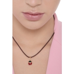 Colgante de mariquita en oro amarillo 18k esmaltado 1,5 cm 2