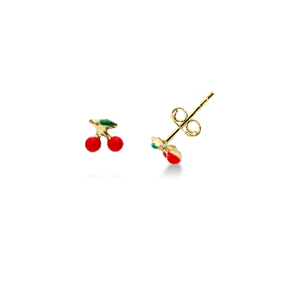 Pendientes cereza oro 750
