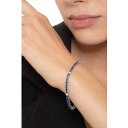Pulsera hombre en oro blanco de 18k con zafiros azules y diamantes 2