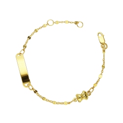 Pulsera con placa en oro amarillo de 18 quilates, 14 cm