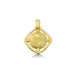 Medalla sagrada de bautizo en oro amarillo 18k
