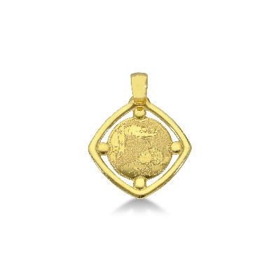 Medalla sagrada de bautizo en oro amarillo 18k