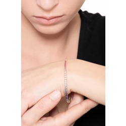 Pulsera riviera en oro amarillo 18 quilates con zafiros multicolores 2