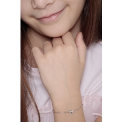 Pulsera en oro blanco de 18 quilates con lazo y circonitas 2