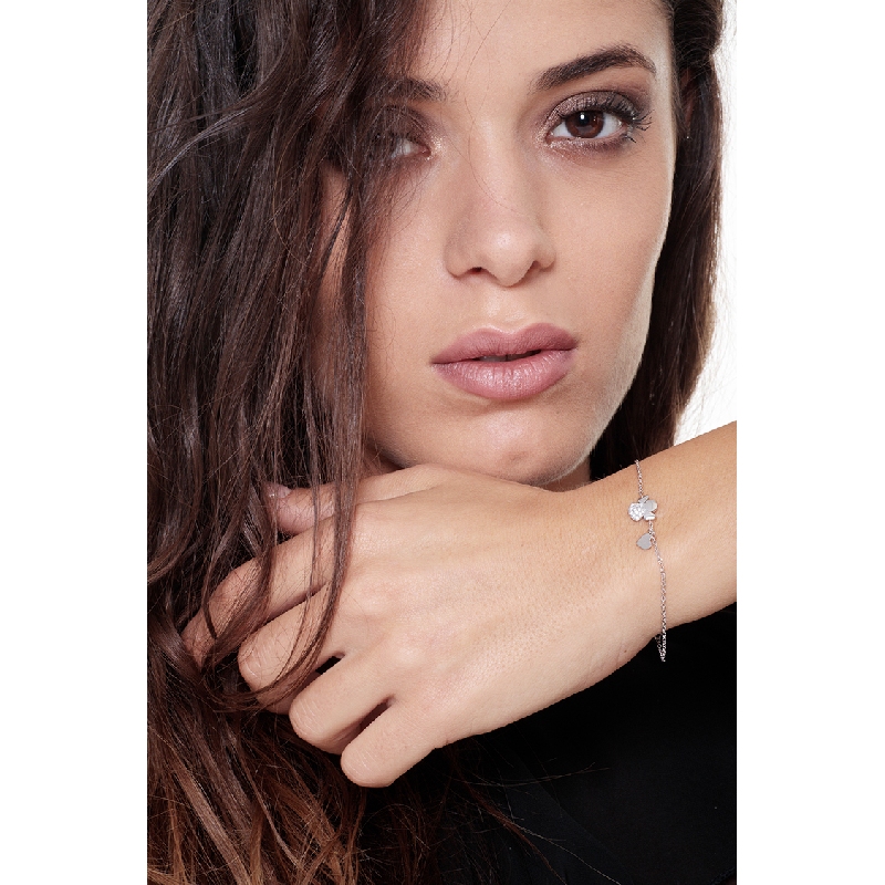 Pulsera 18k con motivo de ángel y corazón