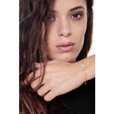 Pulsera 18k con motivo de ángel y corazón