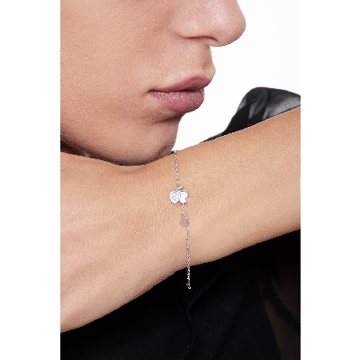 Pulsera 18k con motivo de ángel y corazón