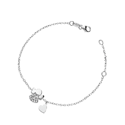 Pulsera 18k con motivo de ángel y corazón