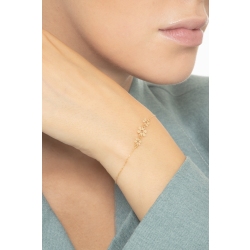 Pulsera en oro amarillo 18 quilates con tres flores  2