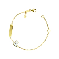 Pulsera gatito oro amarillo 18k placa