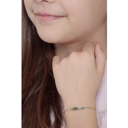 Pulsera en oro blanco y amarillo 750 con placa grabable 2