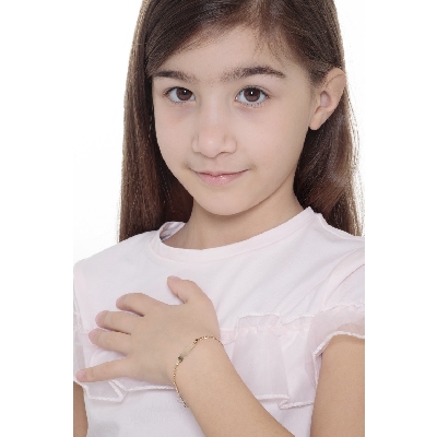 Pulsera en oro amarillo 18k con plaquita