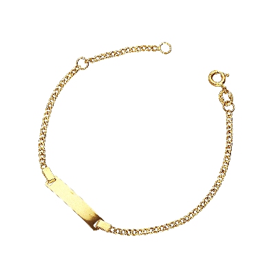Pulsera en oro amarillo 18k con plaquita