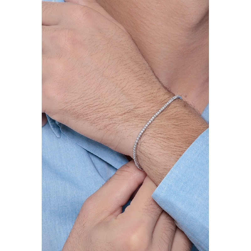 Pulsera riviere diamantes oro blanco 18 kilates  Pulsera riviere diamantes oro blanco 18 kilates