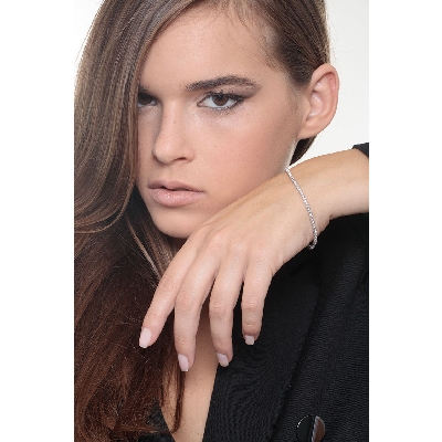 Pulsera riviere diamantes oro blanco 18 kilates 