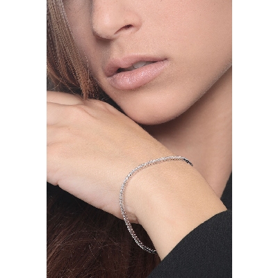 Pulsera riviere diamantes oro blanco 18 kilates 