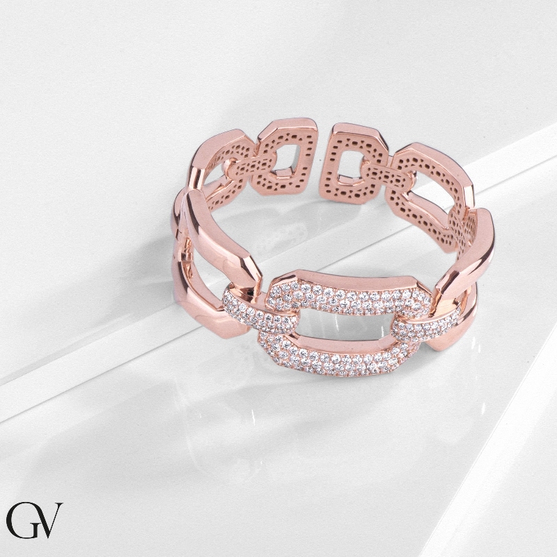 Pulsera rígida de oro rosa de 18K mujer Pulsera rígida de oro rosa de 18K mujer