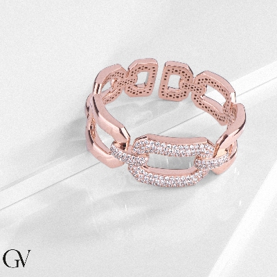 Pulsera rígida de oro rosa de 18K mujer