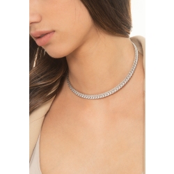 Choker groumette oro blanco 18k con diamantes 2