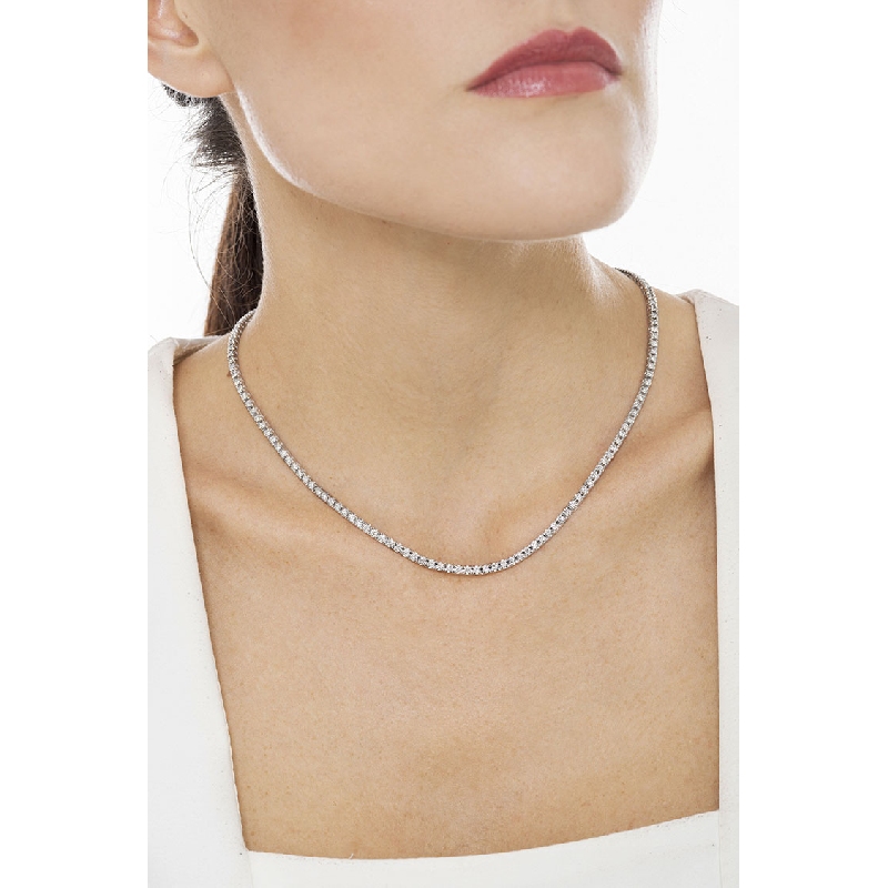 Collar gargantilla riviere oro blanco 18 ct con diamantes  Collar gargantilla riviere oro blanco 18 ct con diamantes