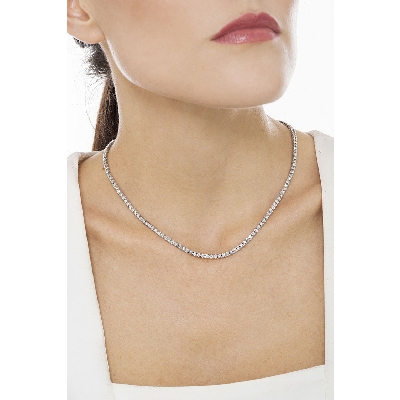 Collar gargantilla riviere oro blanco 18 ct con diamantes 