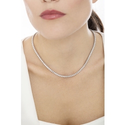 Collar gargantilla riviere de oro blanco 18 kilates con diamantes  2