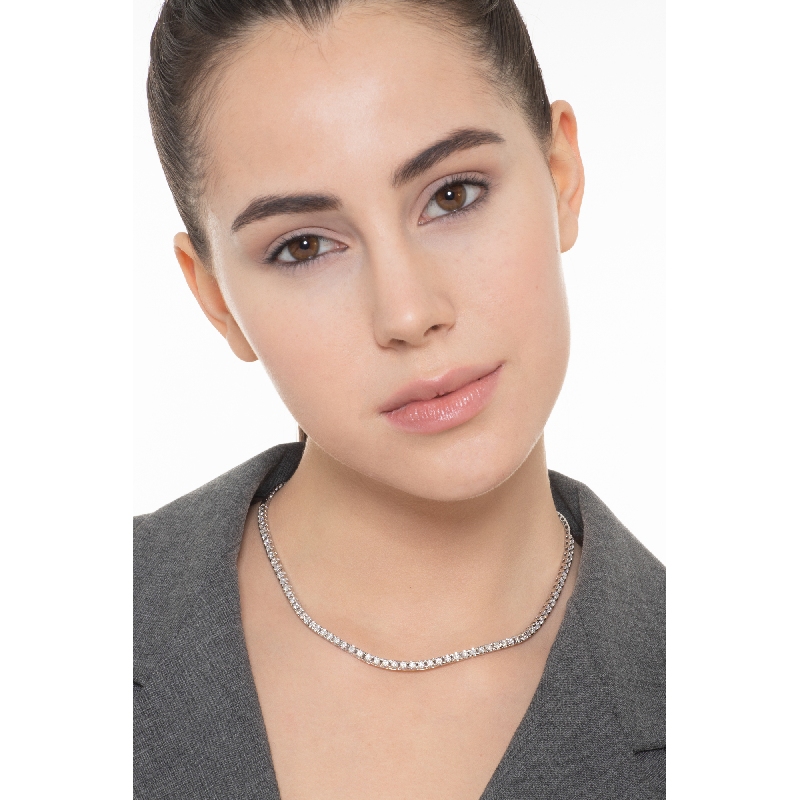 Collar tennis en oro blanco 750 con diamantes
