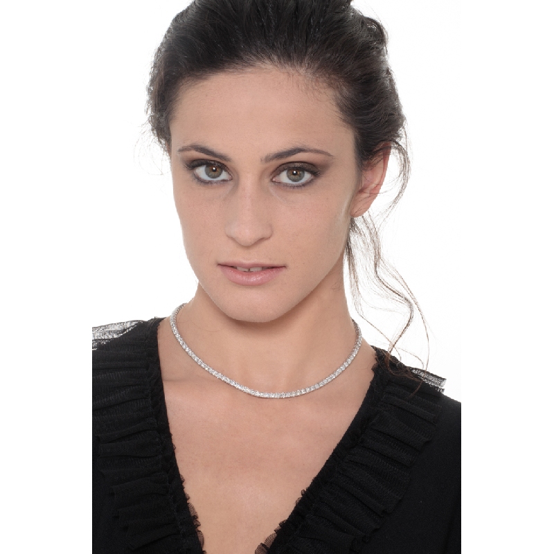 Collar diamantes mujer oro blanco 750 Collar diamantes mujer oro blanco 750
