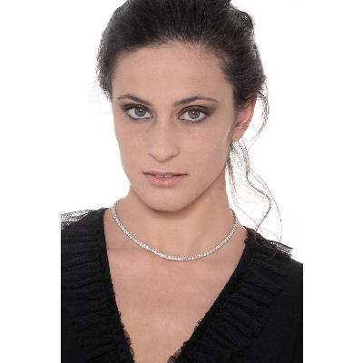 Collar diamantes mujer oro blanco 750