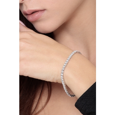 Riviere pulsera con diamantes en oro blanco 18 kilates 
