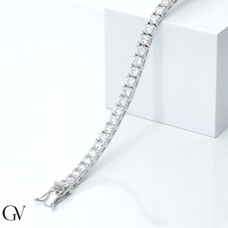 Pulsera de tenis de oro blanco y diamantes para hombre y mujere Pulsera de tenis de oro blanco y diamantes para hombre y mujere