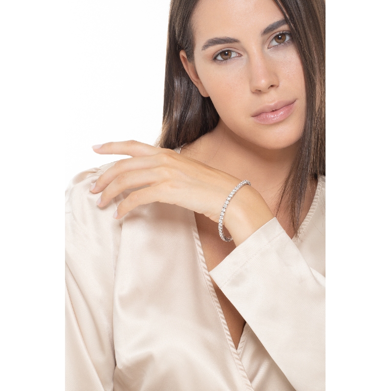 Pulsera de tenis de oro blanco y diamantes para hombre y mujere Pulsera de tenis de oro blanco y diamantes para hombre y mujere