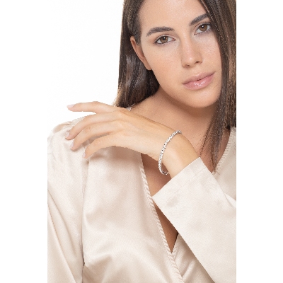 Pulsera de tenis de oro blanco y diamantes para hombre y mujere