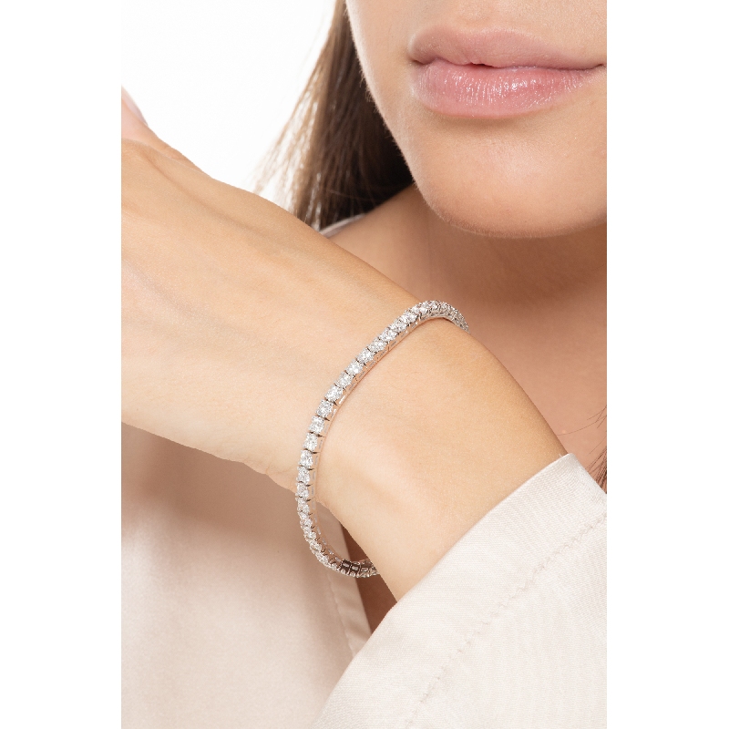 Pulsera de tenis de oro blanco y diamantes para hombre y mujere Pulsera de tenis de oro blanco y diamantes para hombre y mujere