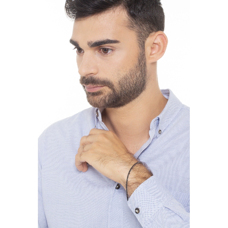 Pulsera Tennis en oro blanco de 18 quilates con diamantes negros