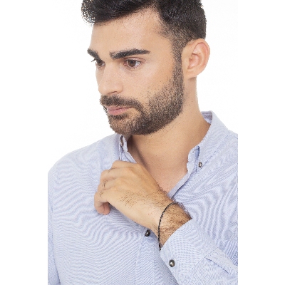 Pulsera Tennis en oro blanco de 18 quilates con diamantes negros