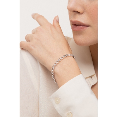Pulsera en oro blanco de 18k con diamantes mujer